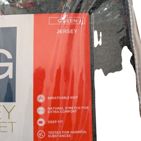 The Big One Jersey Sheet Set Queen SET Color: Bo Jersey - CHARCOAL HEAT Gray - Picture 2 of 4